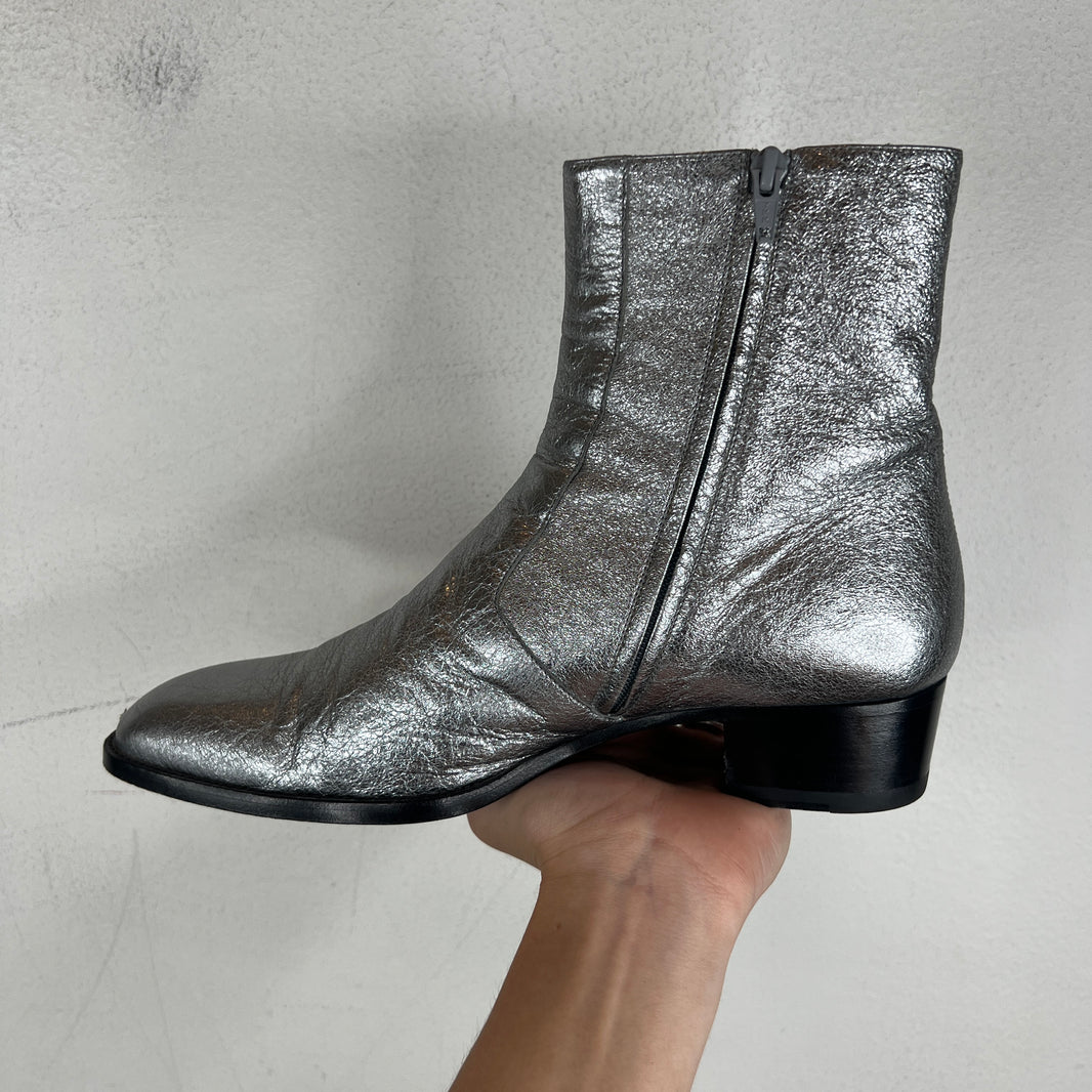 Saint Laurent Silver Wyatt Boots