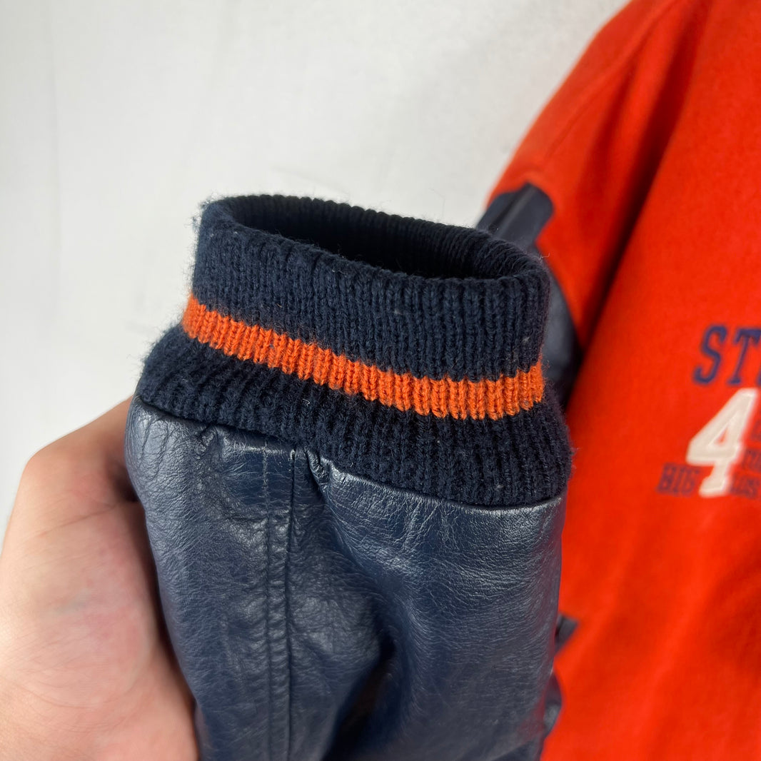 Stussy Big 4 Orange/Navy Varsity Jacket