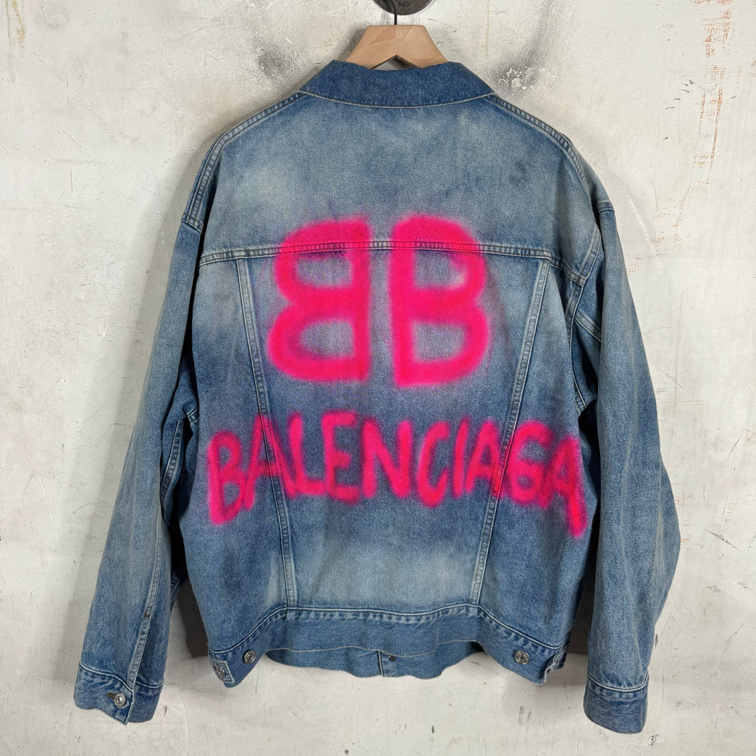 Balenciaga Sprayed Lightwash Denim Jacket