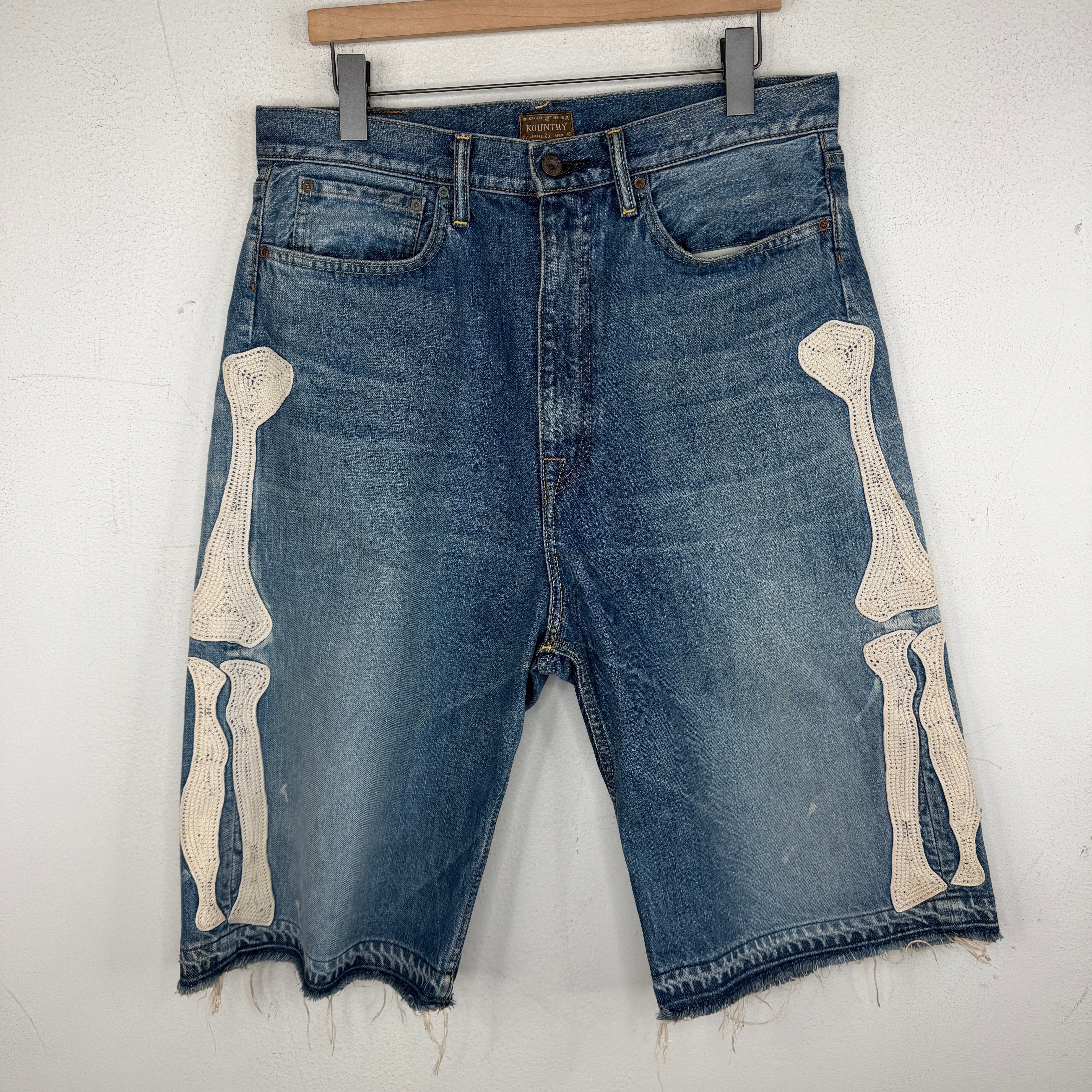 Kapital Blue Bone Jean Shorts – www.Lukes.store