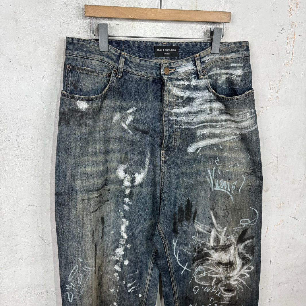 Balenciaga Graffiti Baggy Jeans