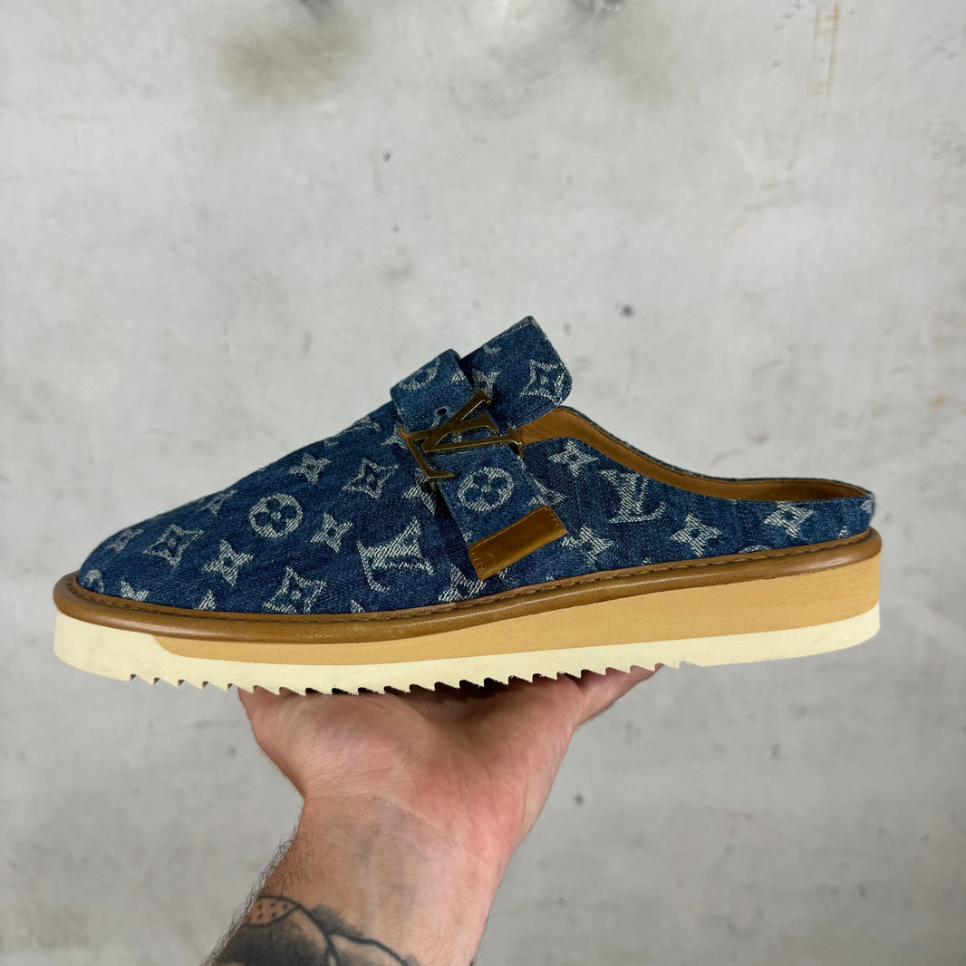 Louis Vuitton Denim Monogram Mules