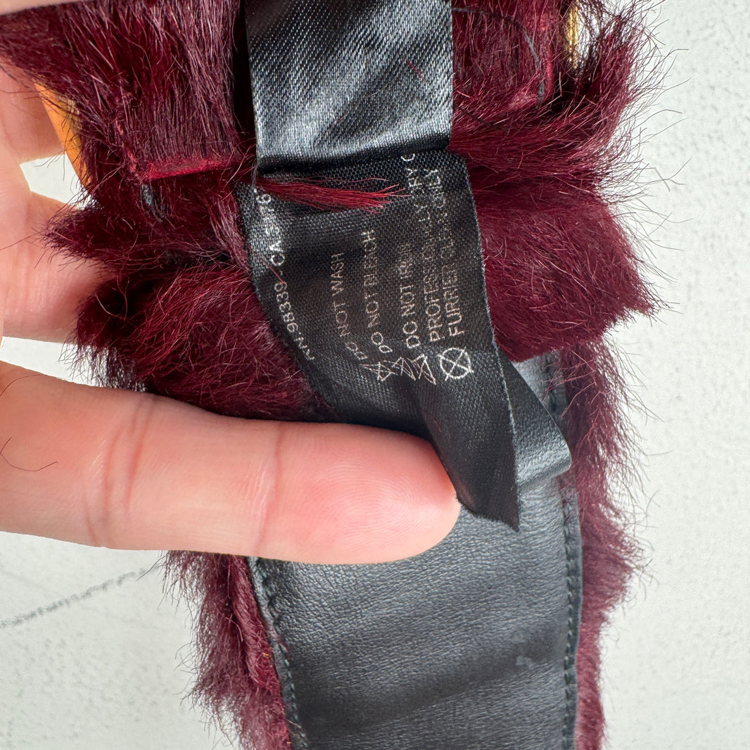 Prada Maroon Fur Belt