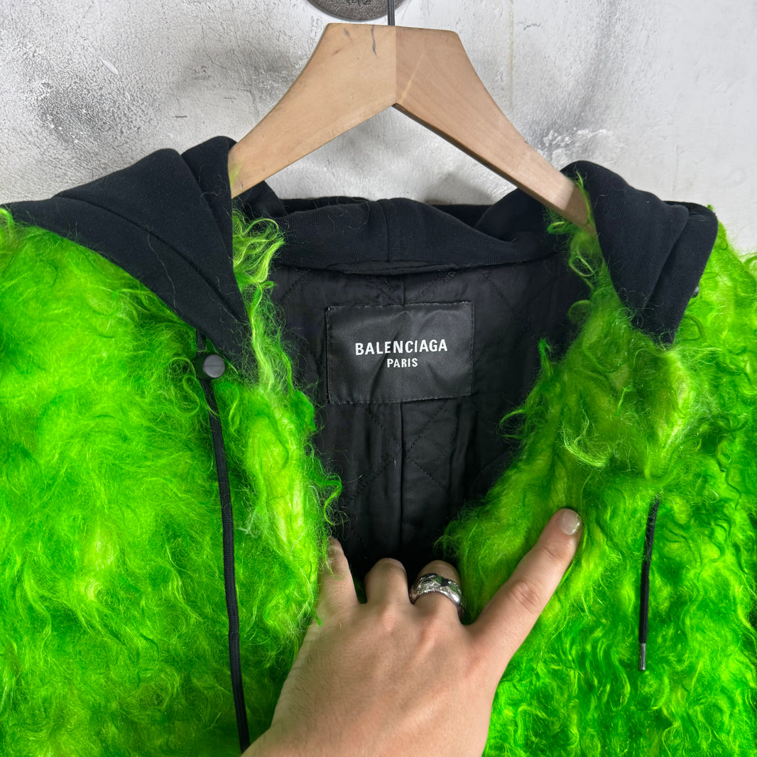 Balenciaga Mohair Hooded Floor Length Jacket