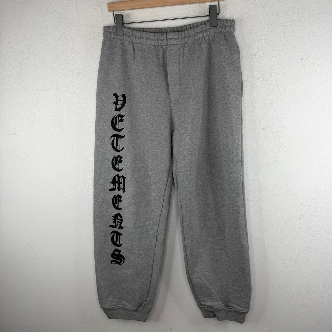 Vetements Gothic Logo Gray Sweatpants