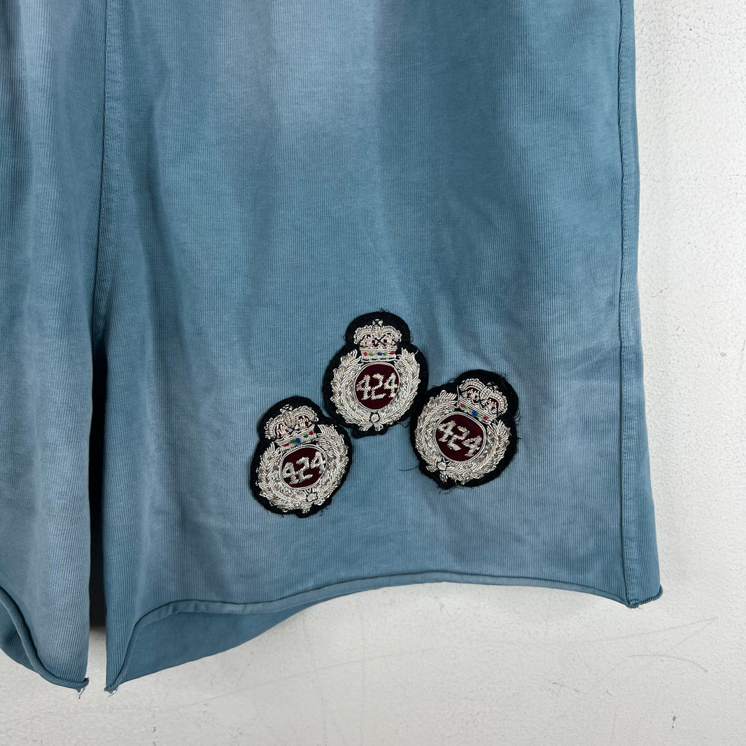 424 Blue Academy Crest Sweatshorts