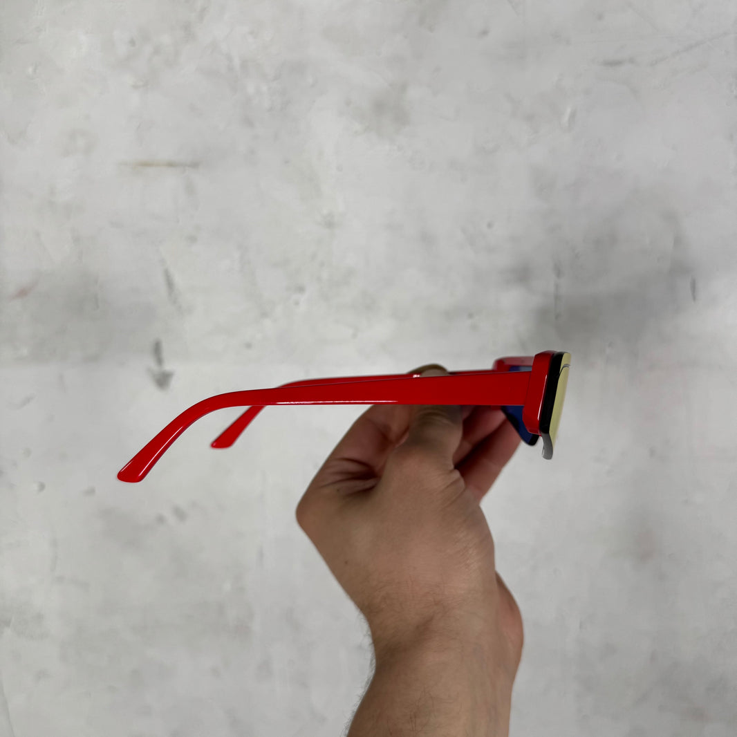 Balenciaga BB0003S Red Reflective Sunglasses