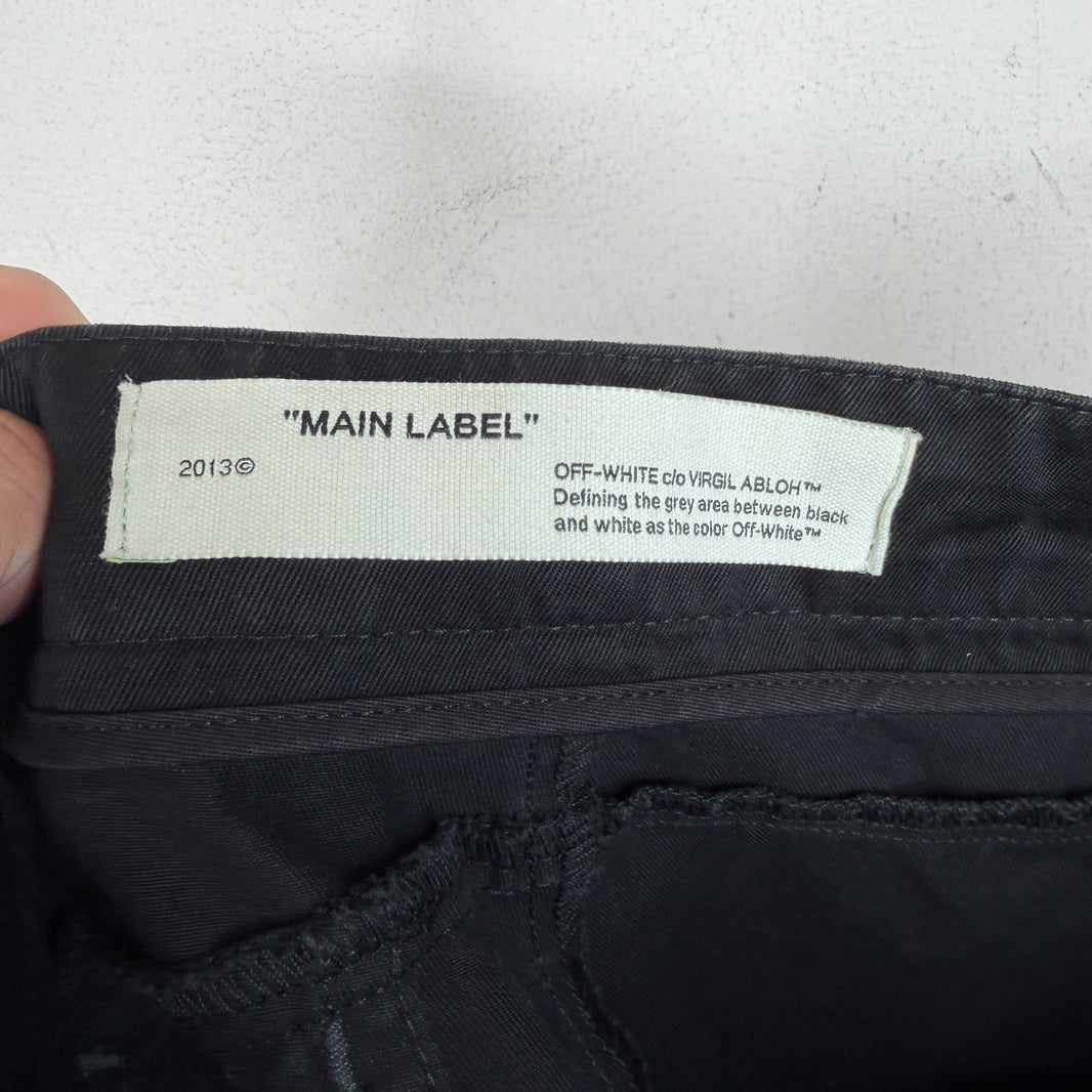 Off White Clear Buckle Black Slim Pants
