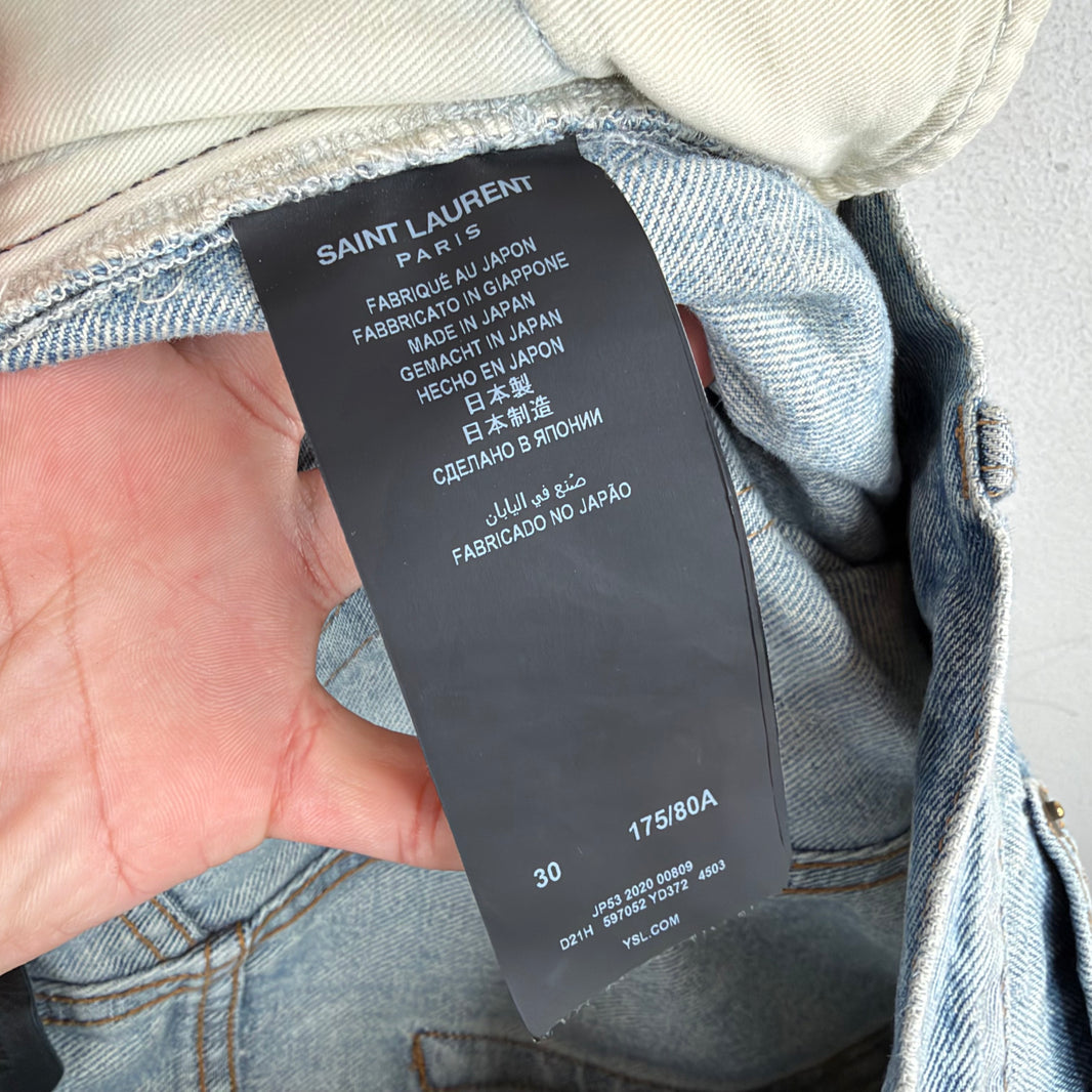 Saint Laurent D18 Blue Distressed Jeans