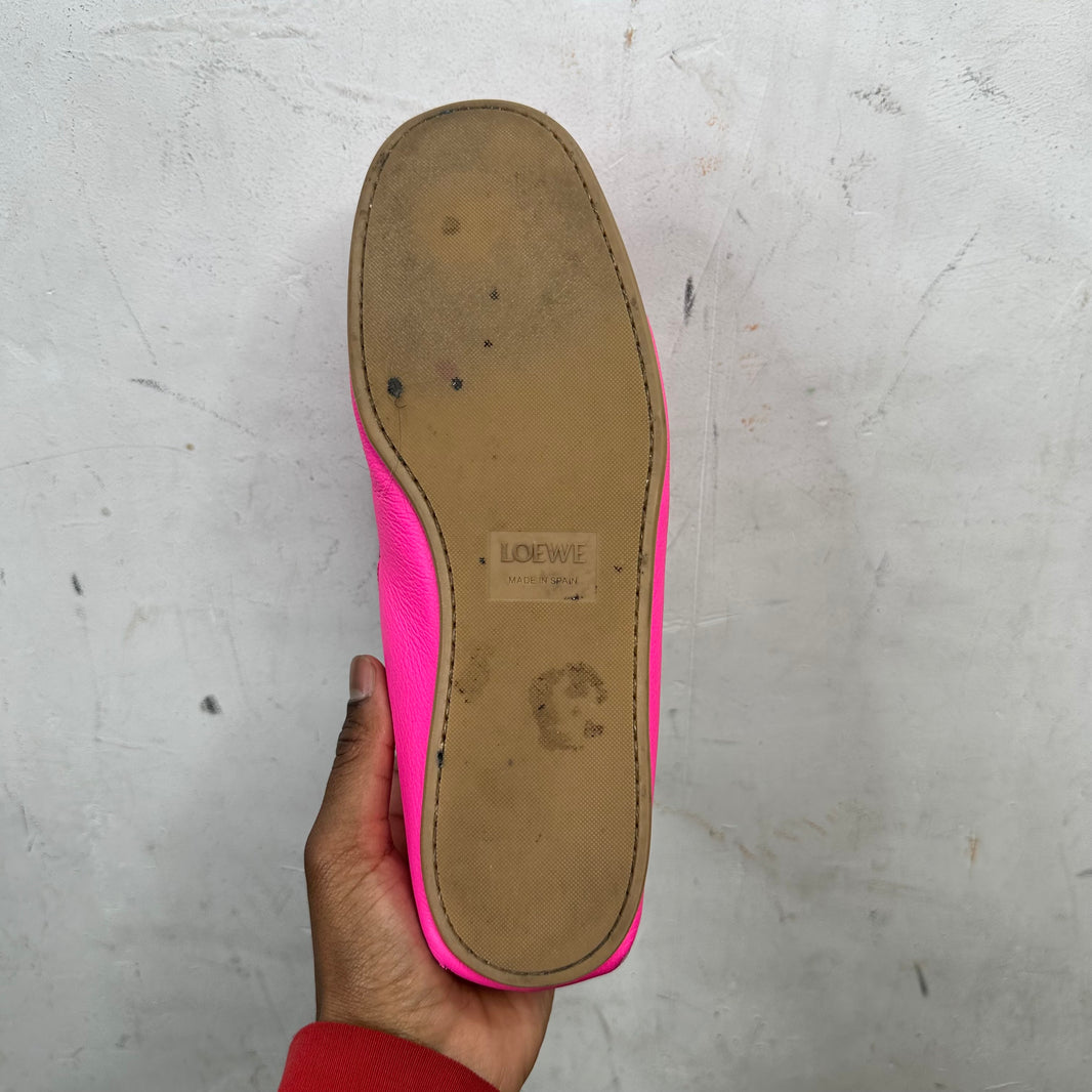 Loewe Pink Laced Moccasins