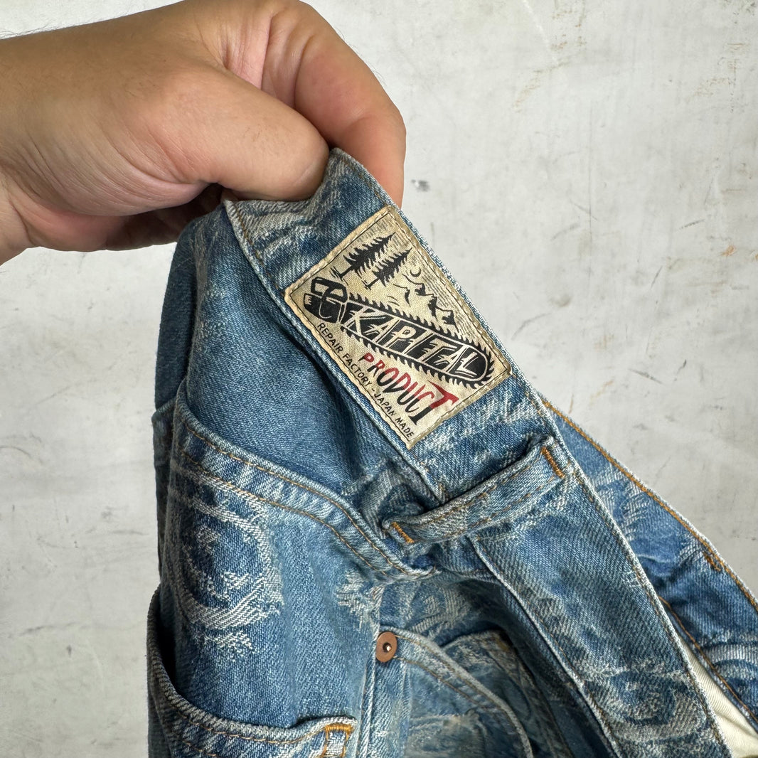 Kapital Speakeasy Patched Flare Jeans