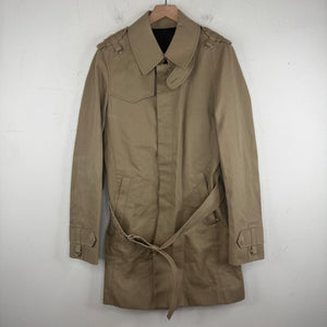 Balmain Belted Epaulet Beige Coat