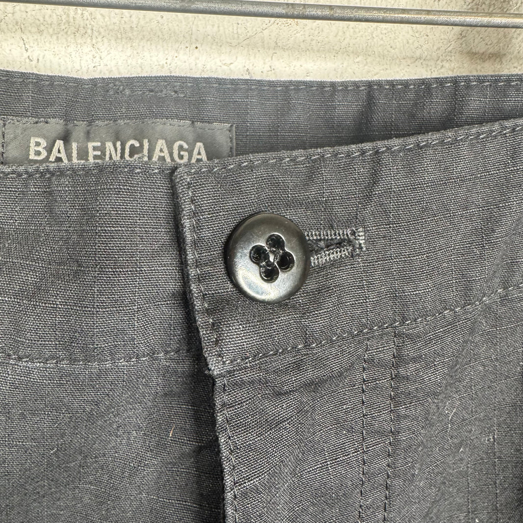 Balenciaga Black Baggy Flared Convertible Cargo Pants