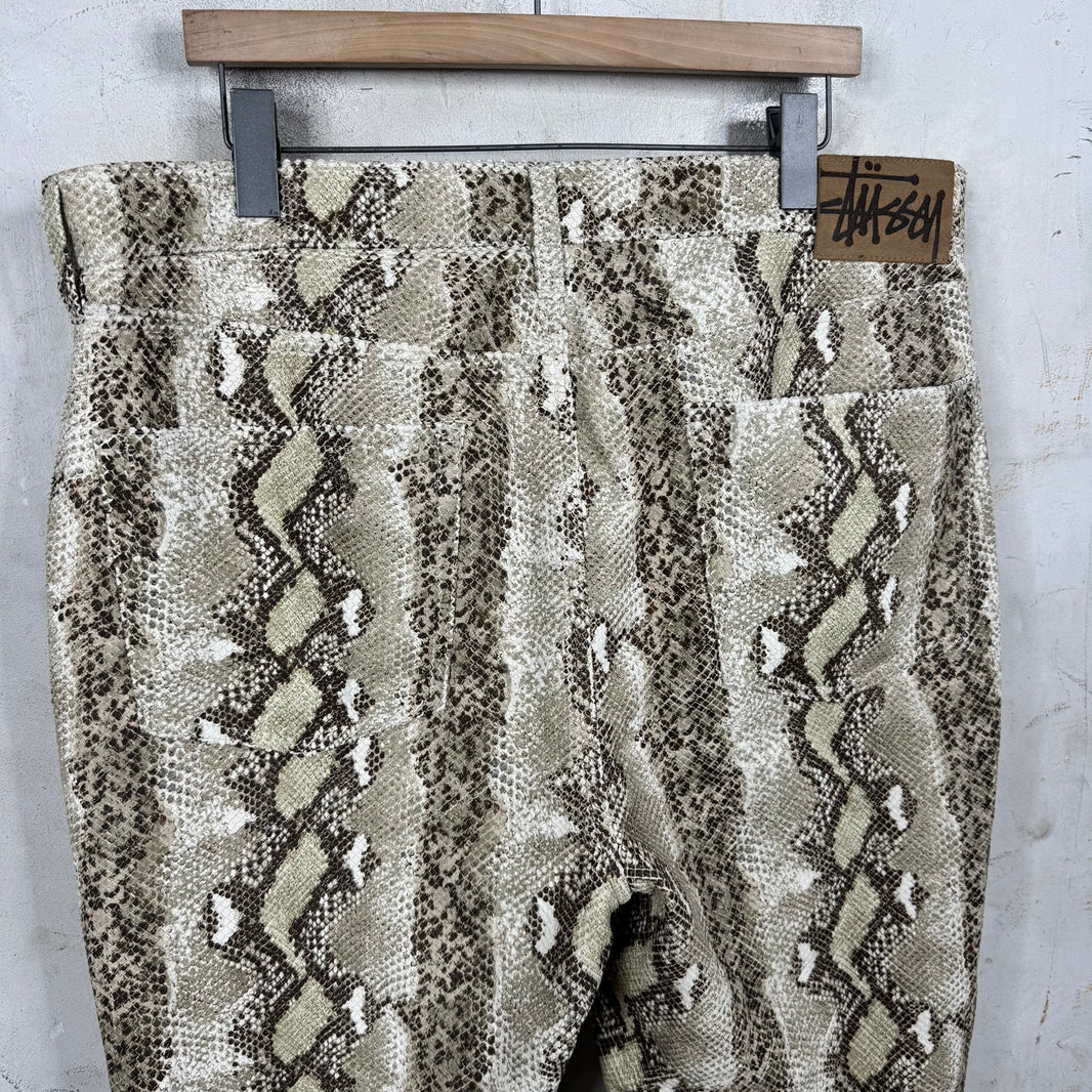 Stussy Snakeskin Embossed Leather Pants