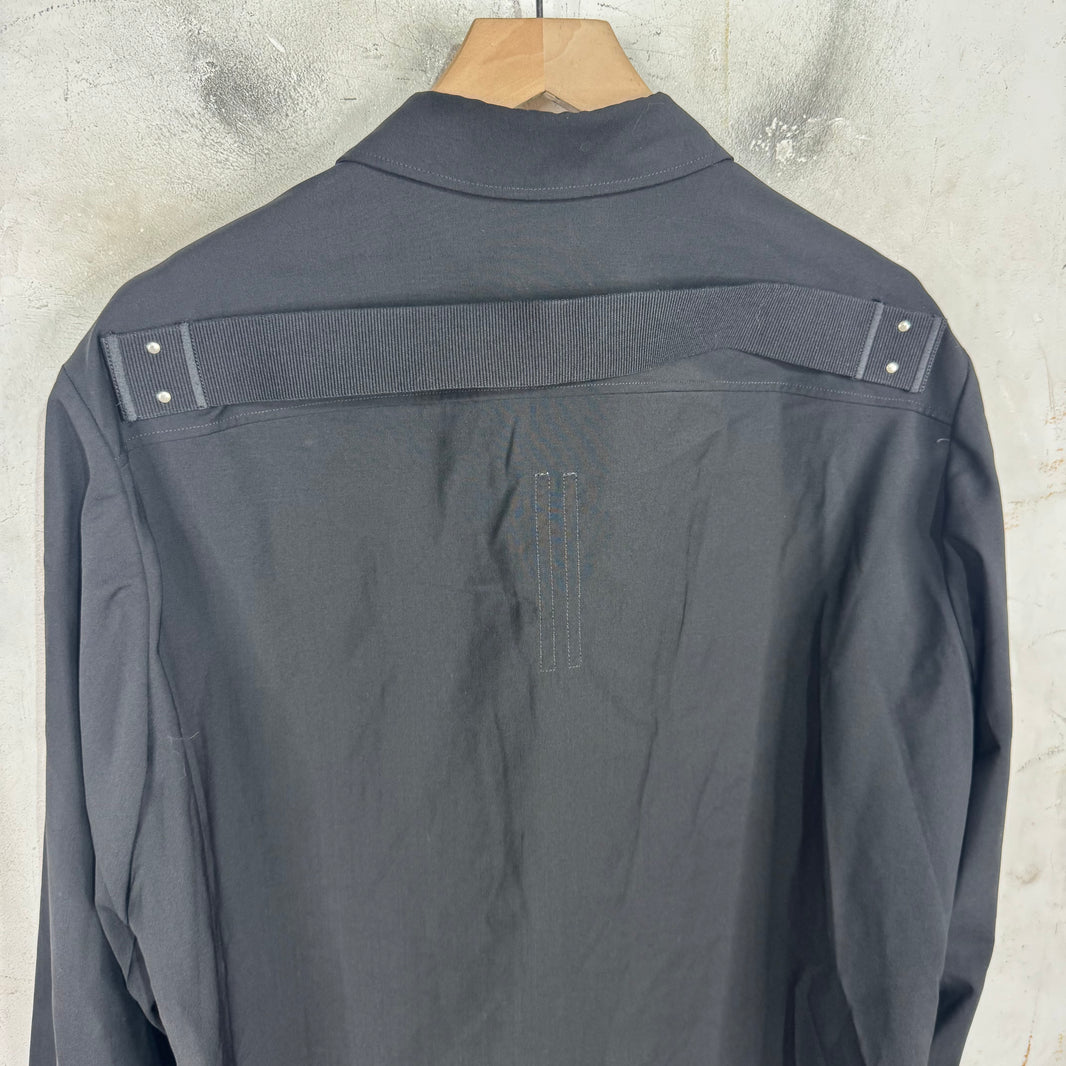 Rick Owens Lido Sheer Snap Strapped Overshirt