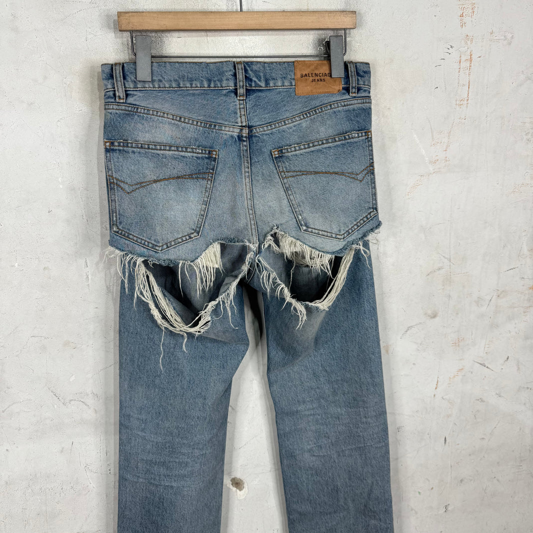 Balenciaga Distressed Lightwash Yeek Jeans