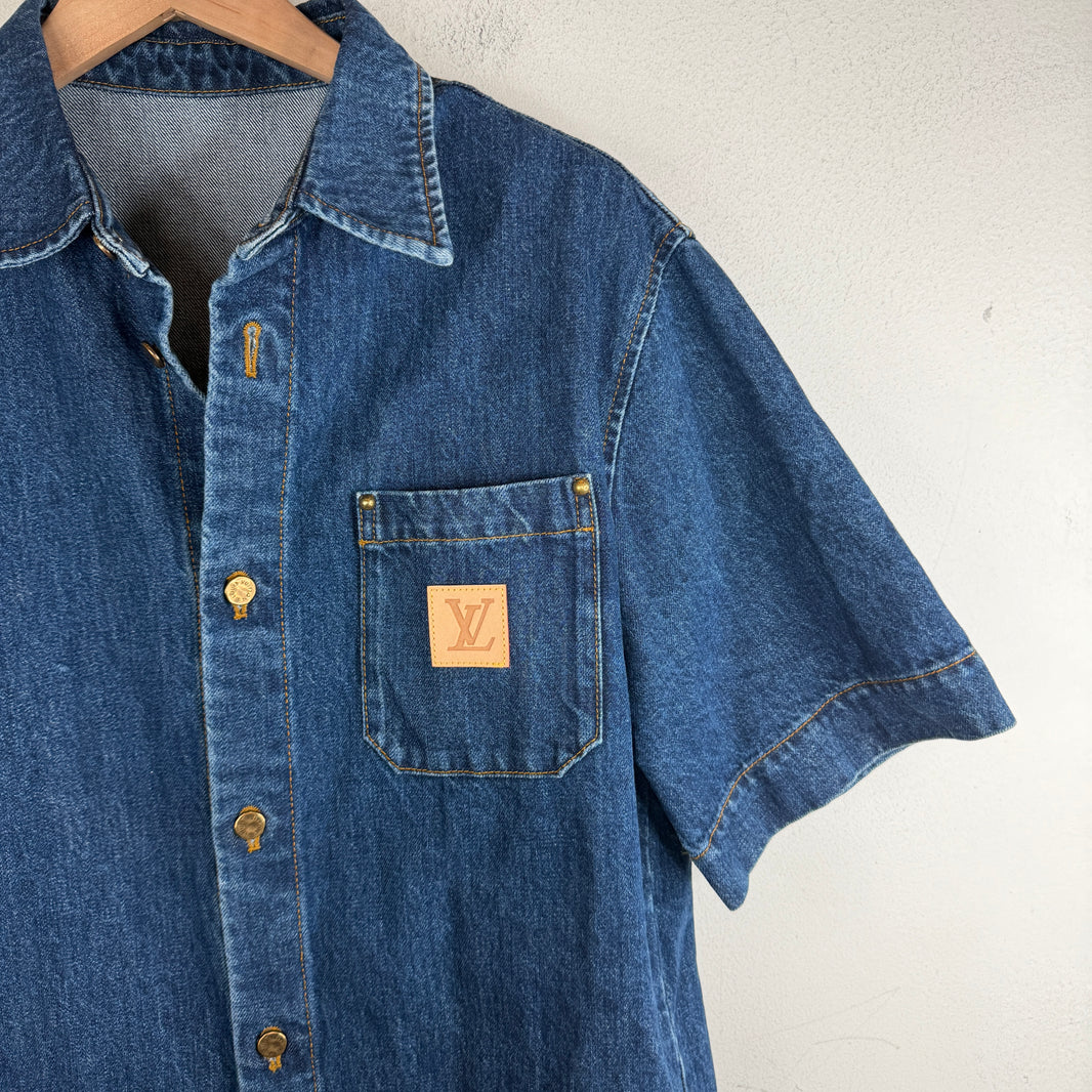 Louis Vuitton Sample Denim Button-Up Shirt