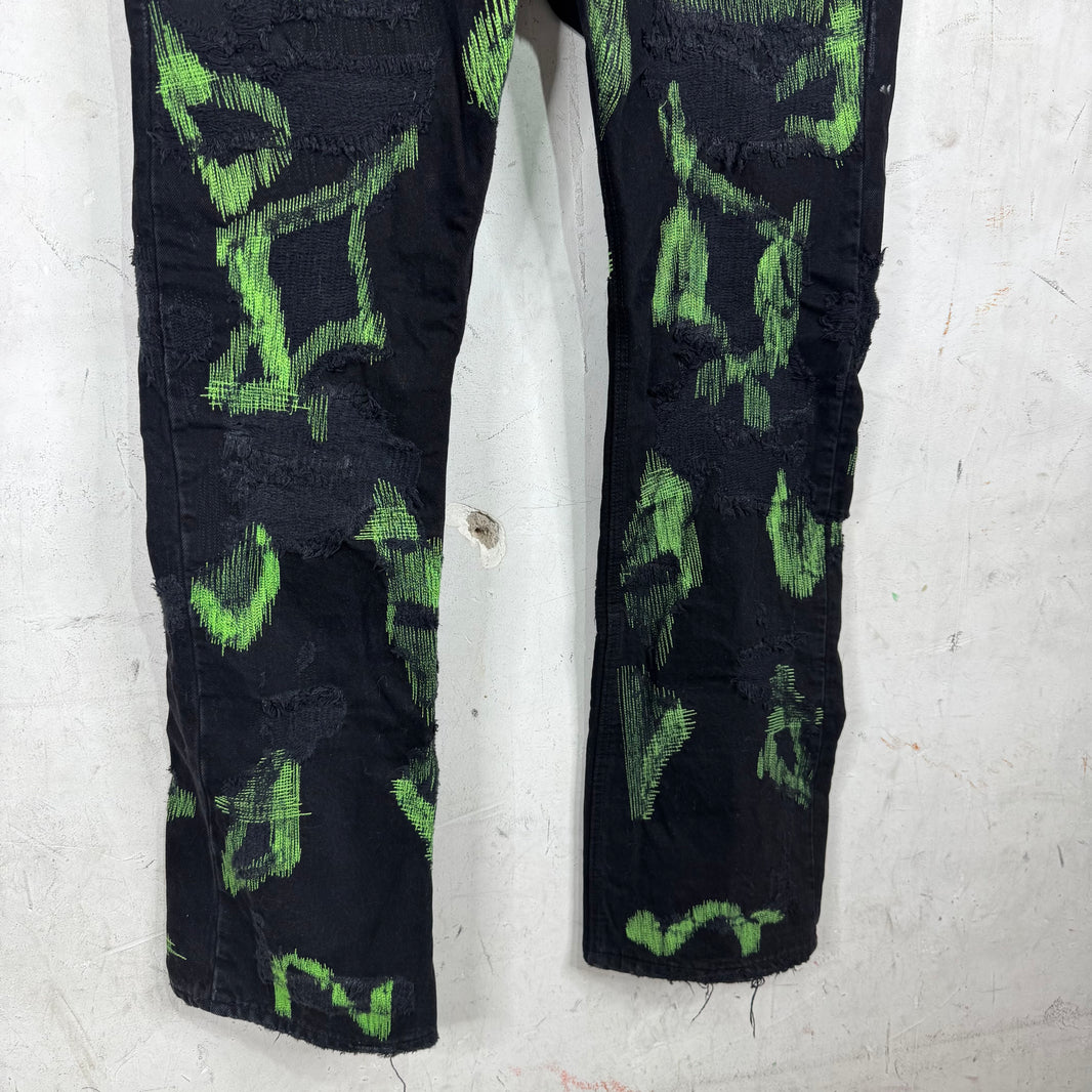 Endless Denim Black/Green Repaired Jeans