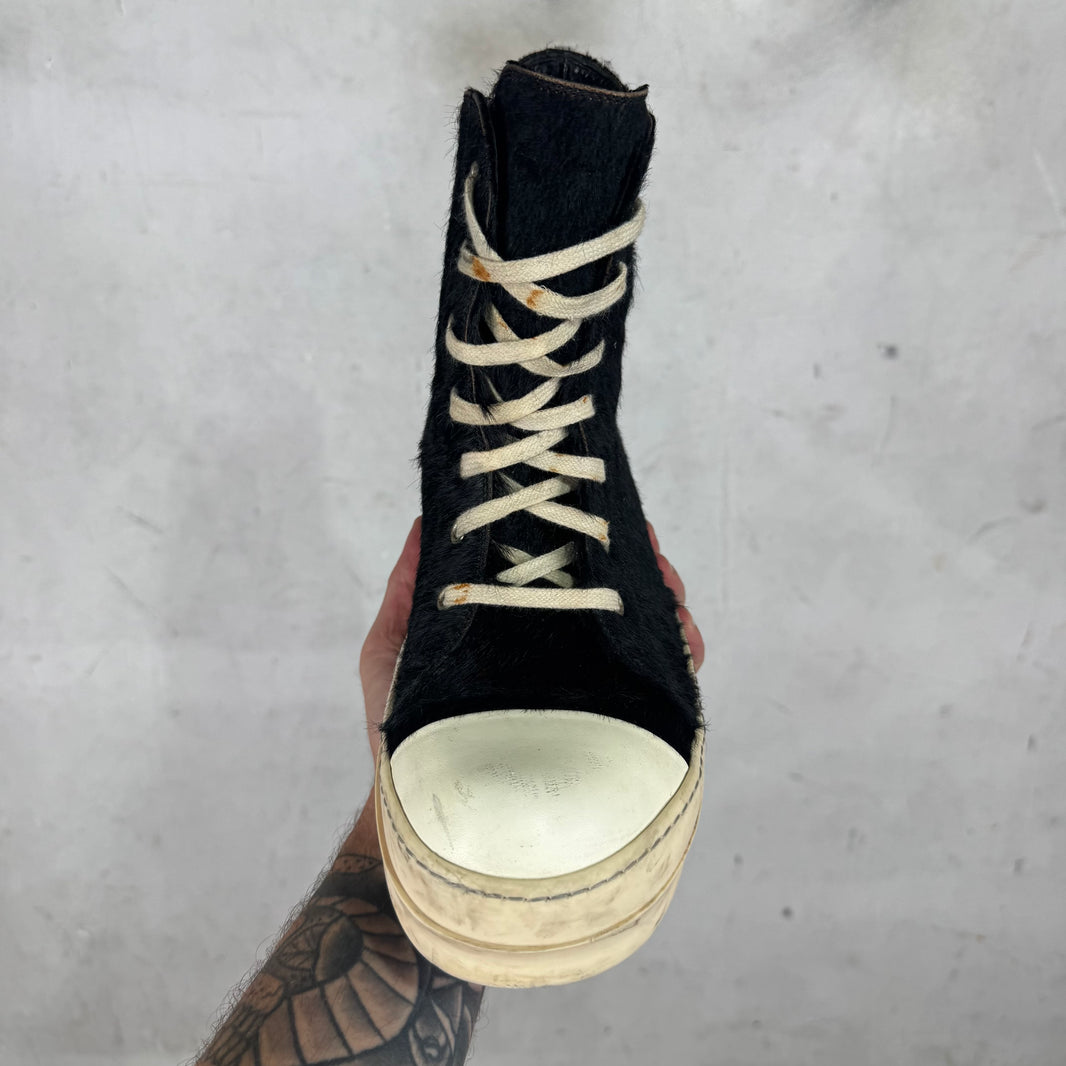 Rick Owens 15' Black Ponyhair Ramones