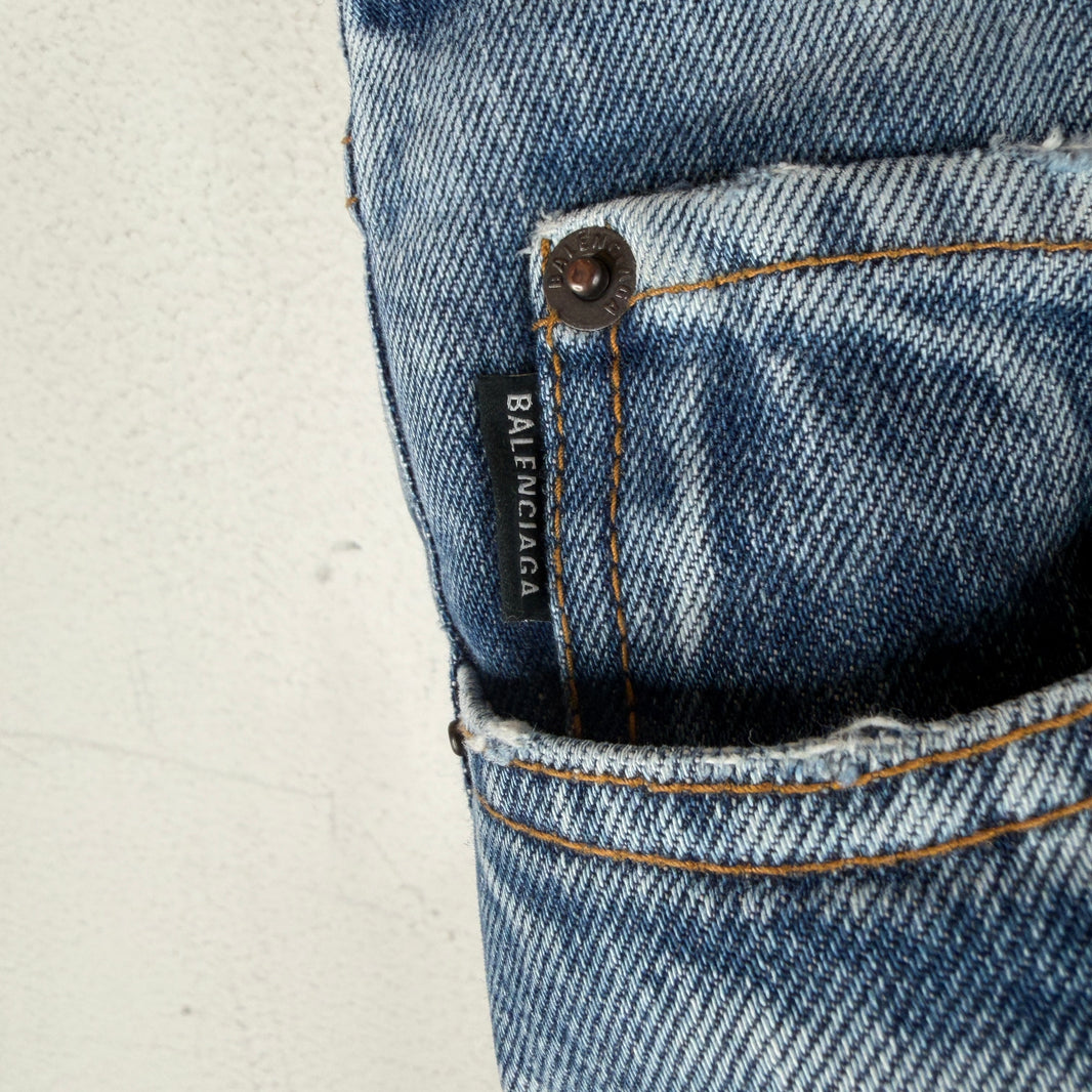 Balenciaga Blue Wash Bootcut Jeans