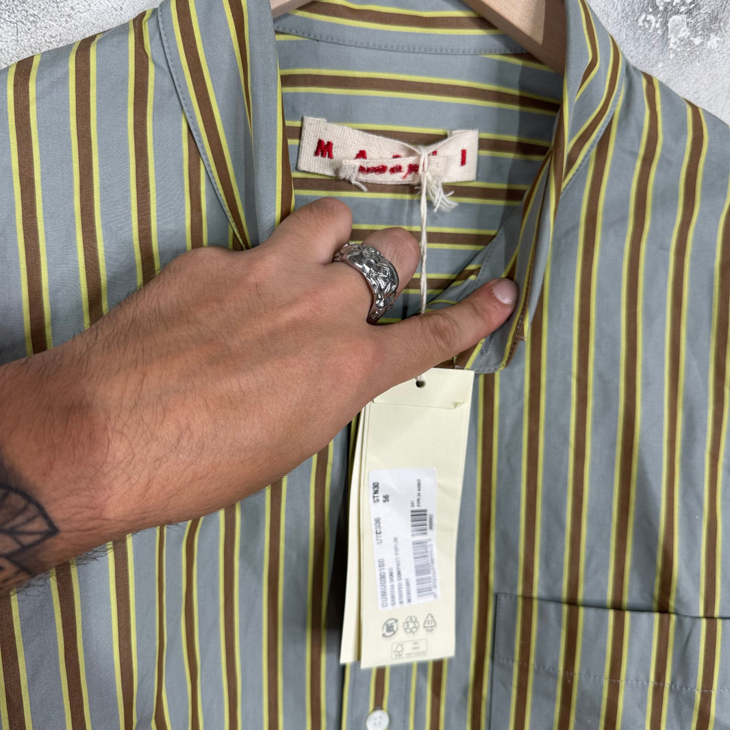 Marni Pinstriped Cropped Overshirt