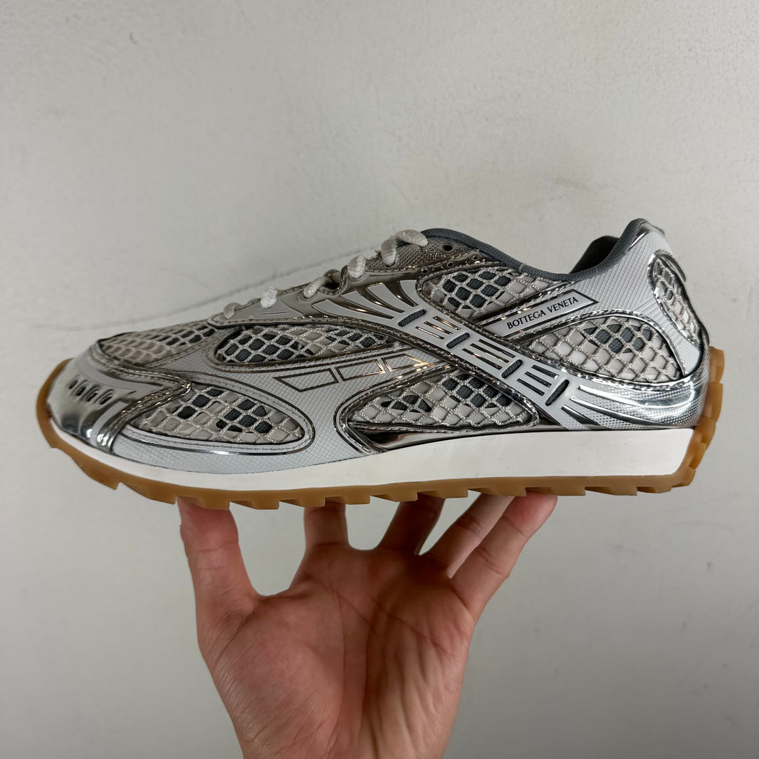 Bottega Veneta Silver/White Orbit Sneakers