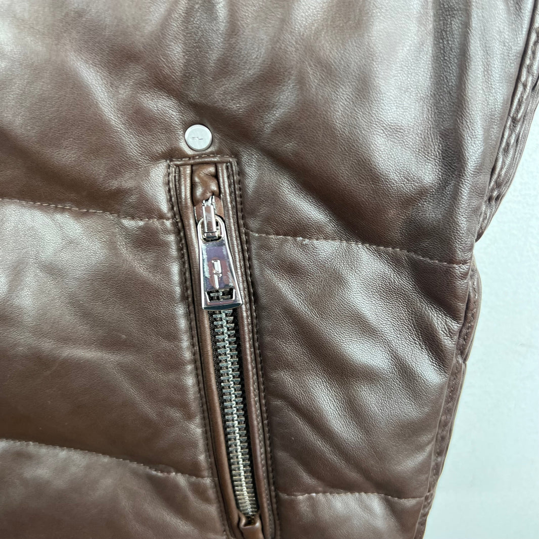 Ralph Lauren Lambskin Leather Puffer Vest