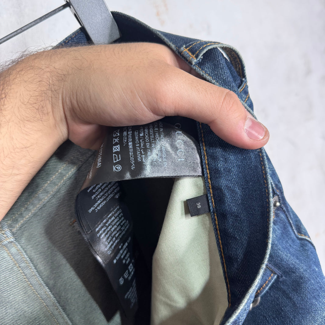 Gucci Washed Blue Horsebit Jeans