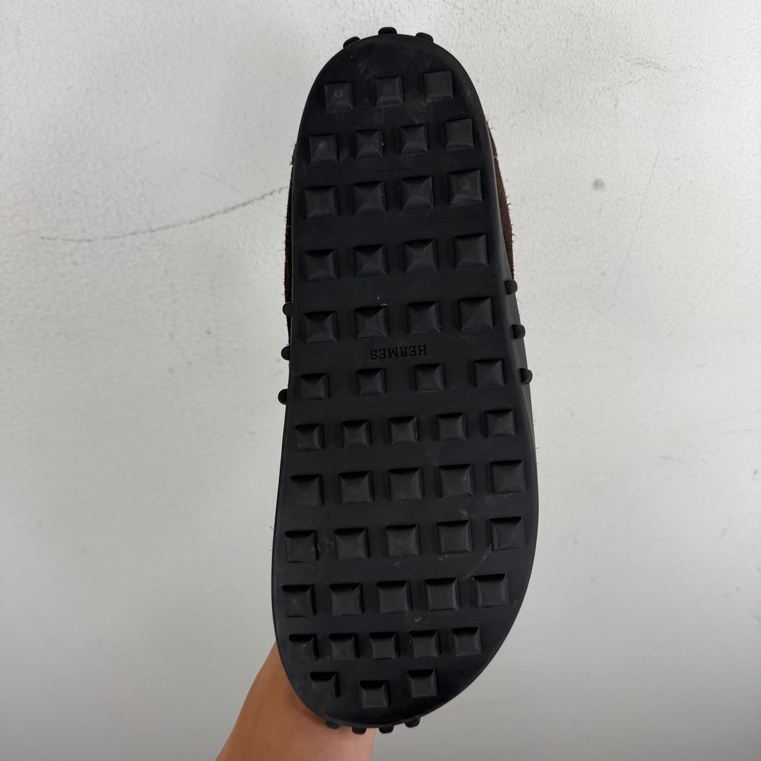 Hermes Shearling Lined Lazy Loafers