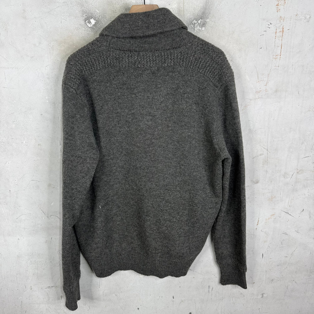 Ralph Lauren Wool Grey Asymmetrical Zip Sweater