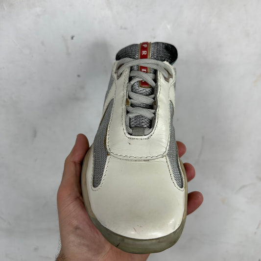 Prada Grey Leather Americas Cups