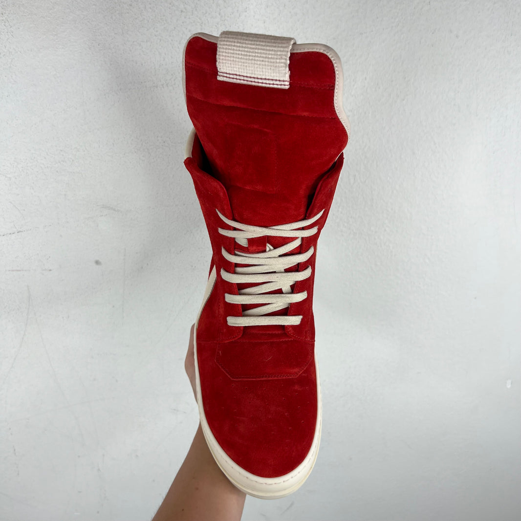 Rick Owens Carnelian Suede Geobaskets