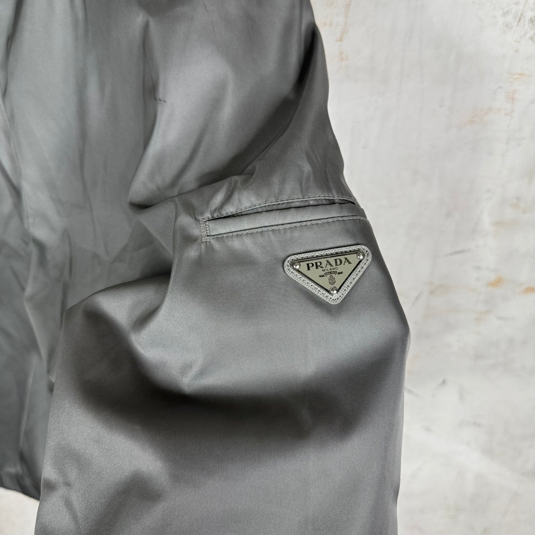 Prada Renylon Plaqued Grey Shorts
