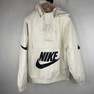 Supreme Nike White Leather Hooded Anorak