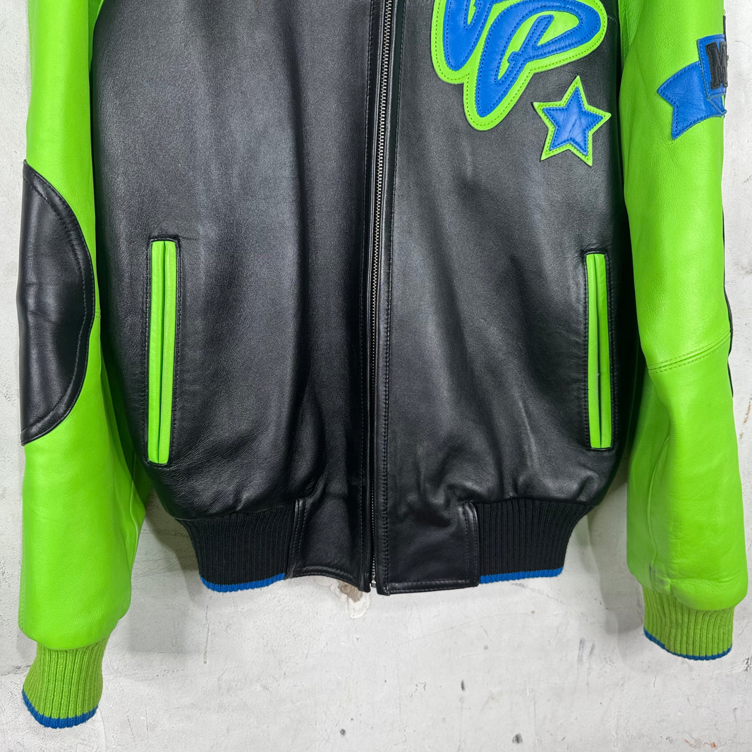 Pelle Pelle Black Green Soda Club Leather Jacket