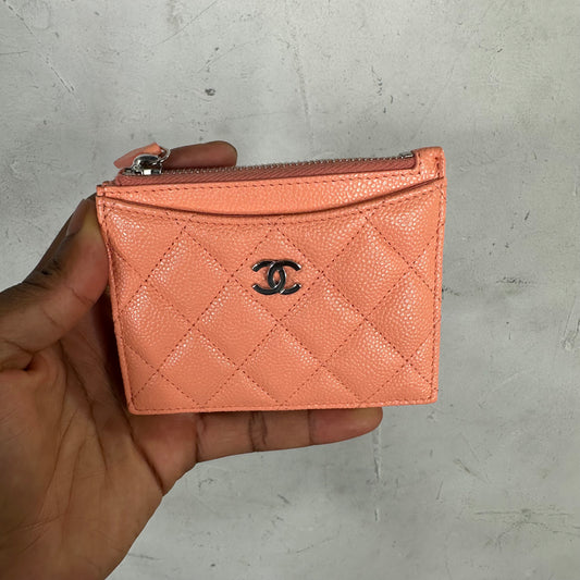 Chanel Pink Zip Cardholder