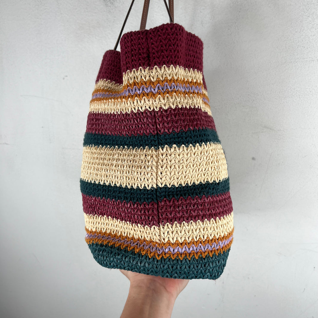 Miu Miu Raffia Woven Tote Bag