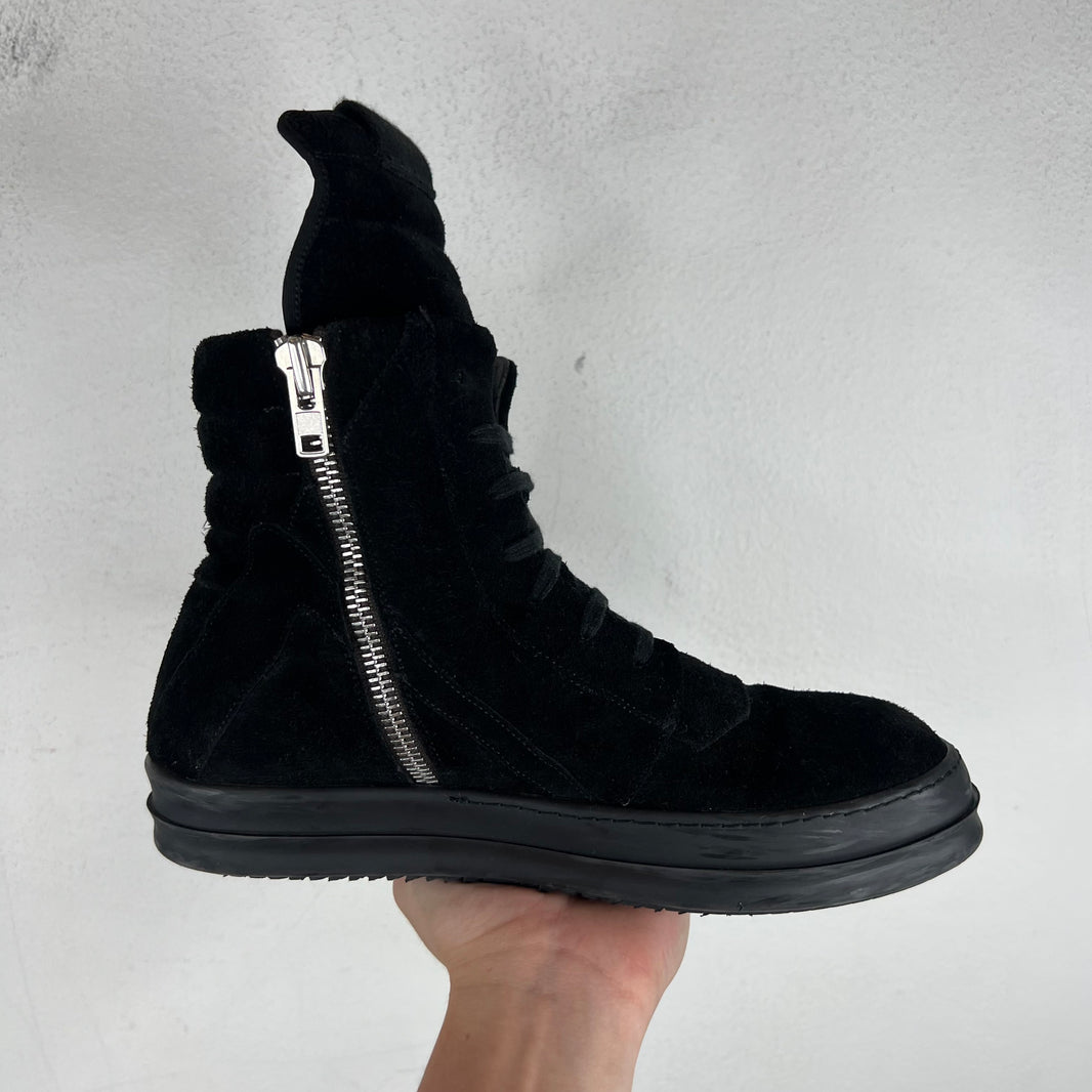 Rick Owens Triple Black Suede Geobaskets