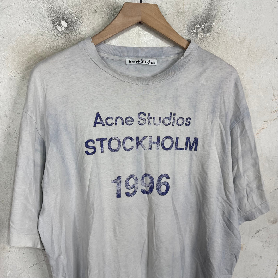 Acne Studios Purple Print Stockholm Logo T-Shirt
