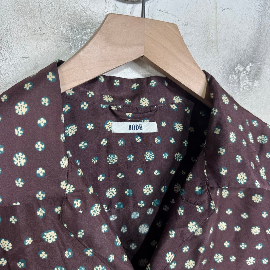 Bode Brown Silk Patterned Shirt