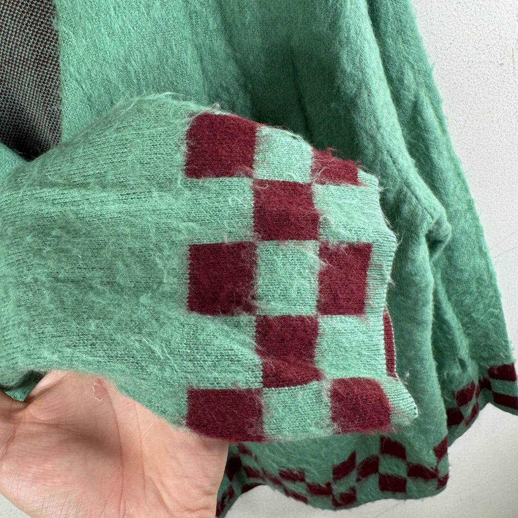 Supreme Green Checkered Cardigan