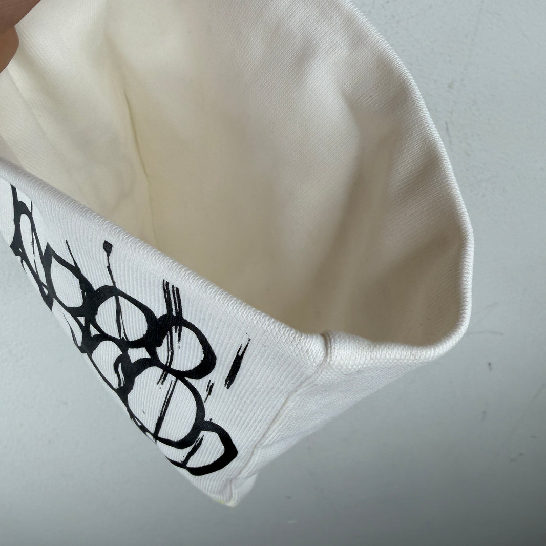 Slawn Drawn White Beanie