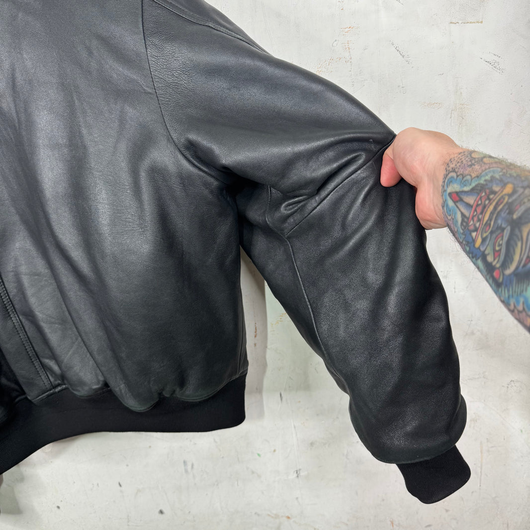 Stussy Leather Flight Bomber Jacket