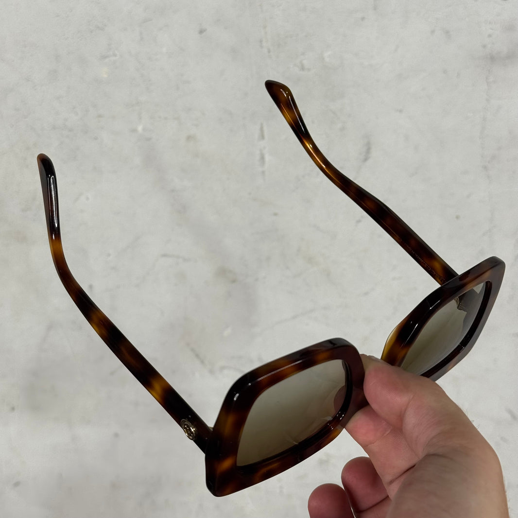 Gucci Wide Lens Tortoise Sunglasses