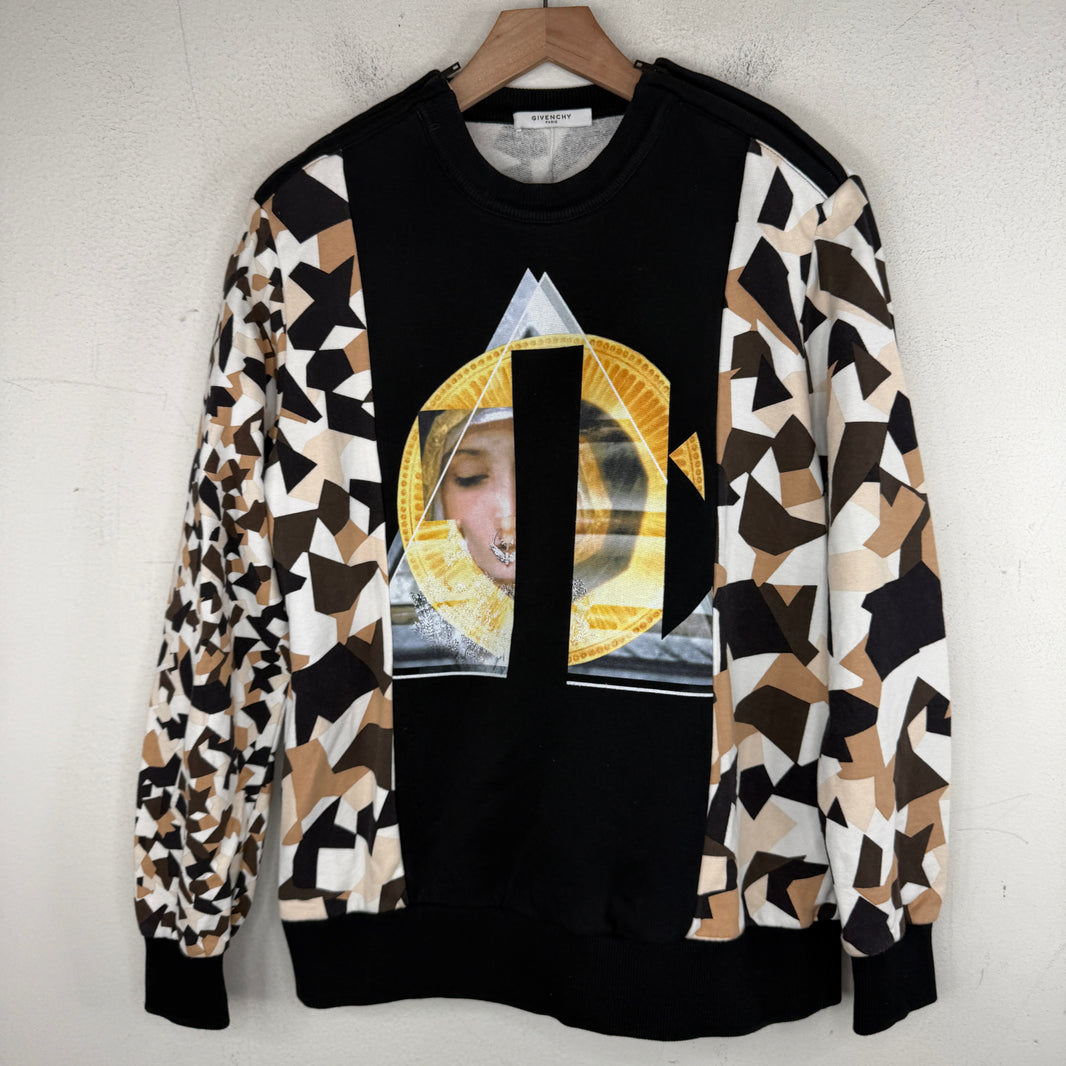 Givenchy Madonna Geometric Patchwork Sweater