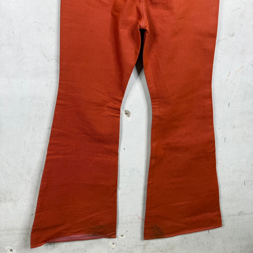 Rick Owens Orange Selvedge Bolan Bootcuts