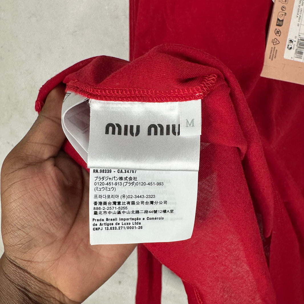 Miu Miu Red Thin Longsleeve Polo