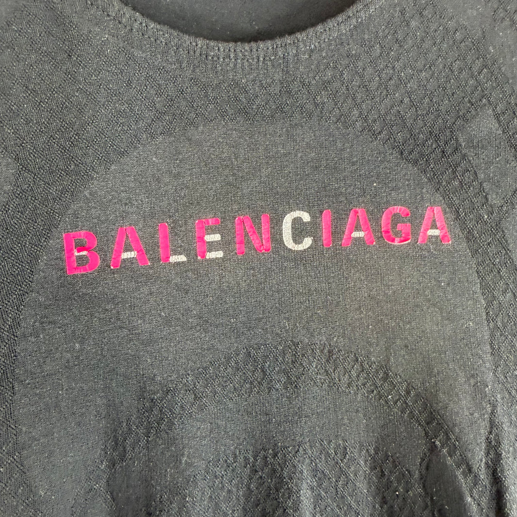 Balenciaga Pink Logo L/S Workout T-Shirt