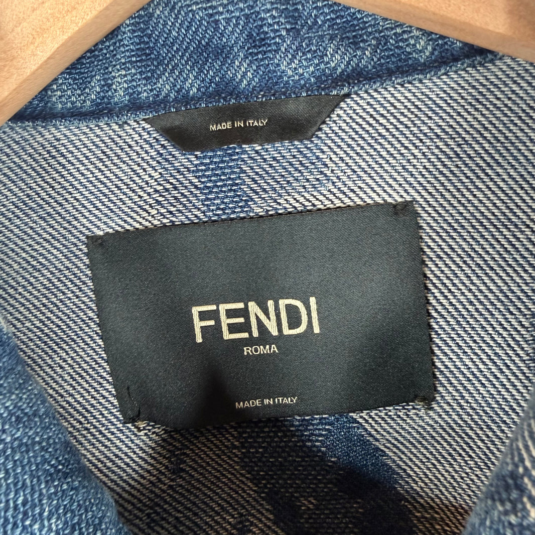 Fendi Bleach Embroidery Denim Jacket