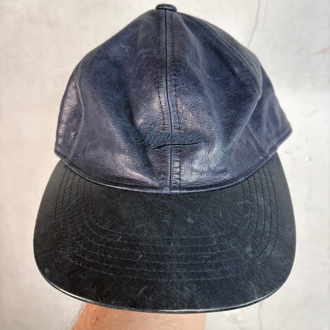 Supreme Leather 6 Panel Hat